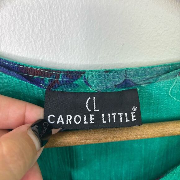 Carole Little Boho Southwestern Cactus Print Top Size L V-Neck‎ Oversized Artsy - Picture 7 of 12